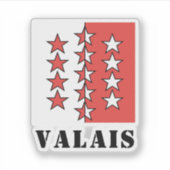 Vlag van het kanton Wallis, Zwitserland Sticker (Voorkant)