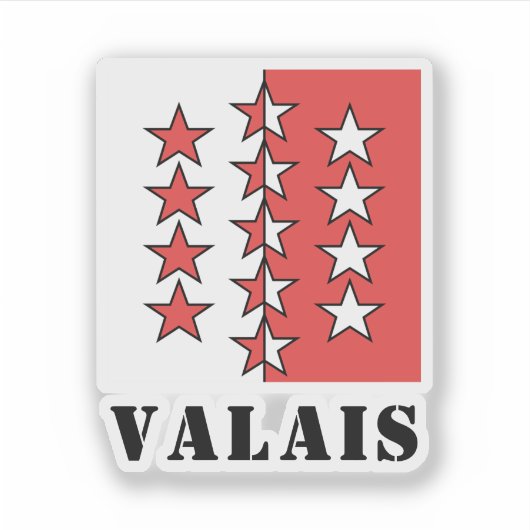 Vlag van het kanton Wallis, Zwitserland Sticker (Voorkant)