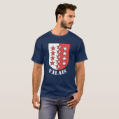 Vlag van het kanton Wallis, Zwitserland T-shirt (Voorkant volledig)