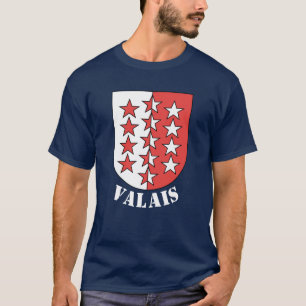 Vlag van het kanton Wallis, Zwitserland T-shirt
