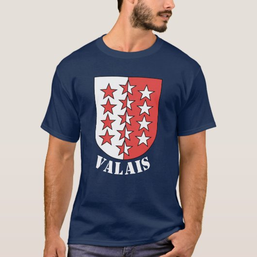 Vlag van het kanton Wallis, Zwitserland T-shirt (Voorkant)