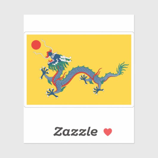 Vlag van het Keizerrijk China Sticker (Vel)