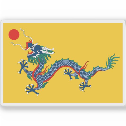 Vlag van het Keizerrijk China Sticker (Voorkant)