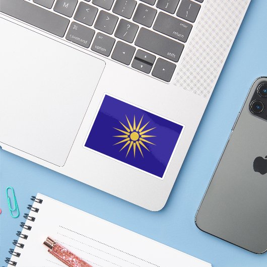 Vlag van het Keizerrijk Macedonië Sticker (Laptop met iPhone)