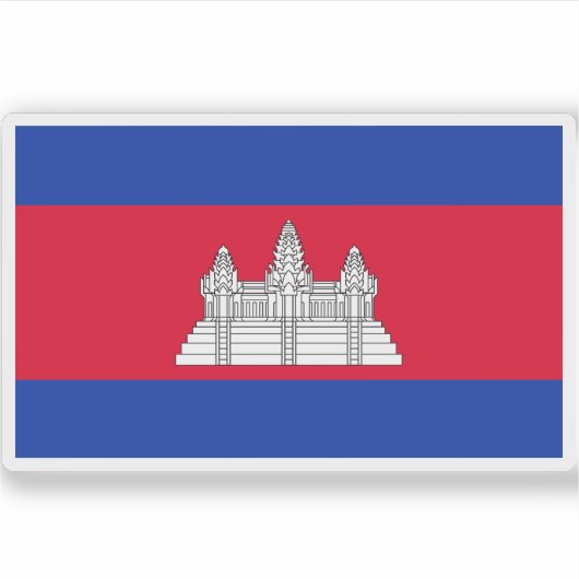 Vlag van het Koninkrijk Cambodja Sticker (Voorkant)