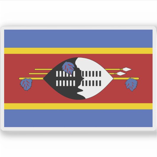 Vlag van het Koninkrijk Eswatini Sticker (Voorkant)