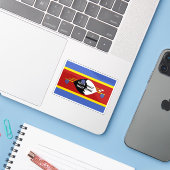 Vlag van het Koninkrijk Eswatini Sticker (Laptop met iPhone)