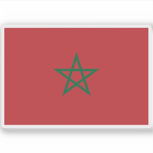 Vlag van het Koninkrijk Marokko Sticker (Voorkant)