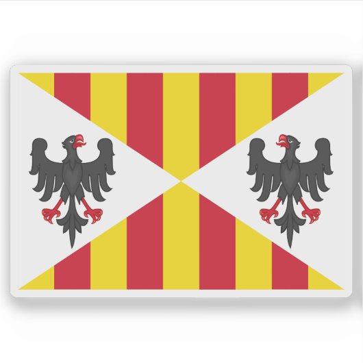 Vlag van het Koninkrijk Sicilië (Malta, 1296-1410) Sticker (Voorkant)