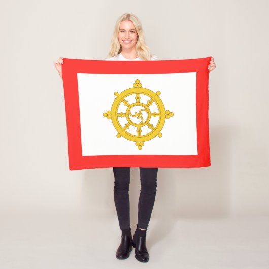 Vlag van het Koninkrijk Sikkim Fleece Deken (In situ)