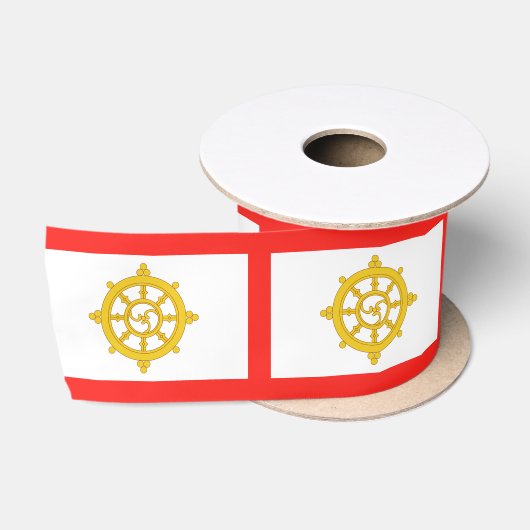 Vlag van het Koninkrijk Sikkim Satijnen Lint (Spoel)