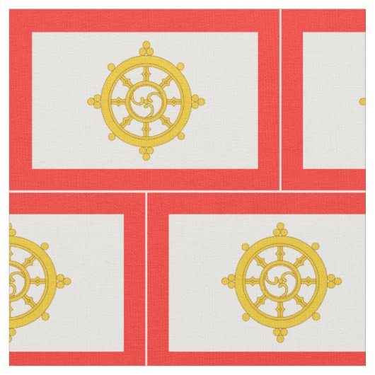 Vlag van het Koninkrijk Sikkim Stof (Close Up)