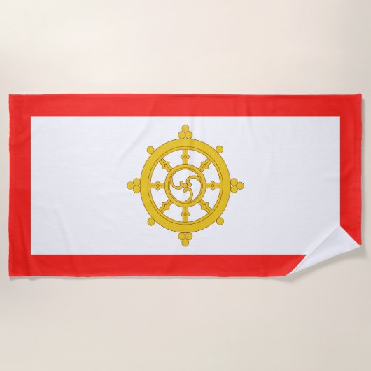 Vlag van het Koninkrijk Sikkim Strandlaken (Voorkant)