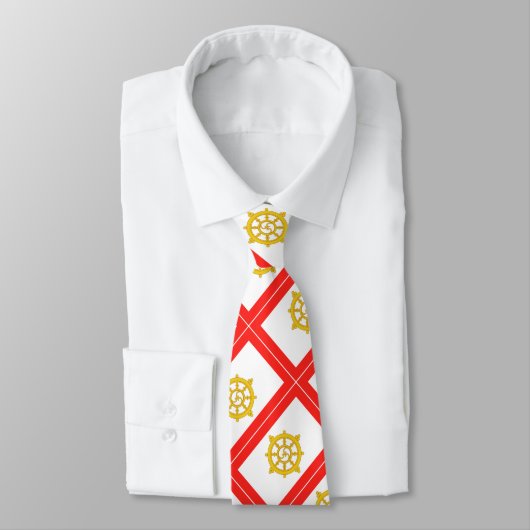 Vlag van het Koninkrijk Sikkim Stropdas (Gebonden)