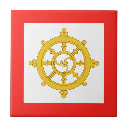 Vlag van het Koninkrijk Sikkim Tegeltje (Voorkant)