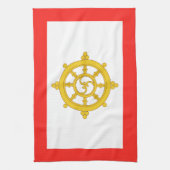 Vlag van het Koninkrijk Sikkim Theedoek (Verticaal)