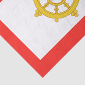 Vlag van het Koninkrijk Sikkim Tissuepapier (Detail)