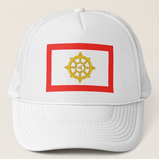 Vlag van het Koninkrijk Sikkim Trucker Pet (Voorkant)