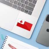 Vlag van het Koninkrijk Tonga Sticker (Laptop met iPhone)