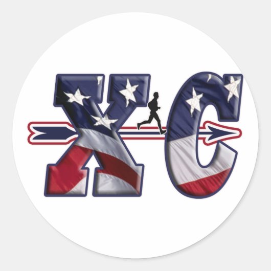 VLAG VAN HET KRUISLAND VS VAN XC GEWRAPPEERD RONDE STICKER (Voorkant)