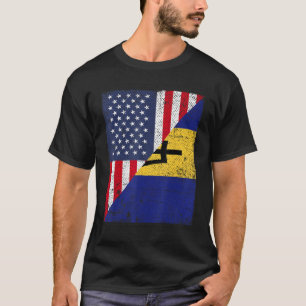 Vlag van het land Half VS Half Barbados T-shirt