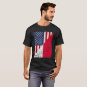 Vlag van het land half VS half Polen T-shirt (Voorkant volledig)