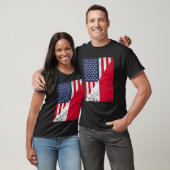 Vlag van het land half VS half Polen T-shirt (Unisex)