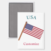 Vlag van het land USA Thunder_Cove Magneet (Voorkant / Achterkant)