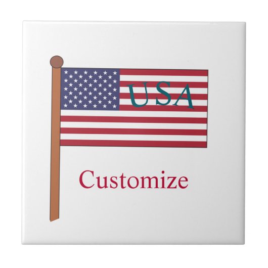 Vlag van het land USA Thunder_Cove Tegeltje (Voorkant)