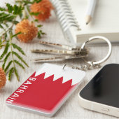 vlag van het land van het bahrein - naam sleutelhanger (Voorkant Rechts)