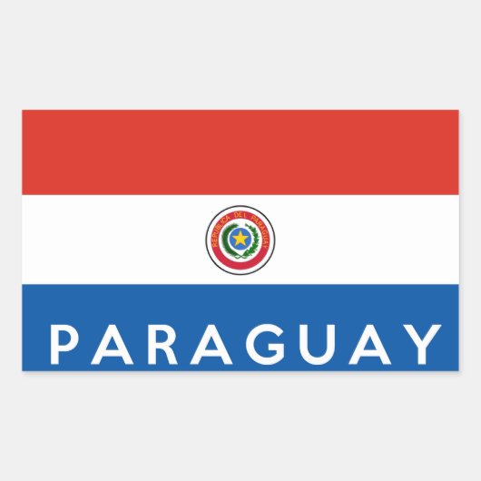 vlag van het land van het paraguay rechthoekige sticker (Voorkant)
