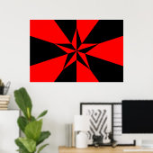 Vlag van het libertariële socialisme poster (Thuiskantoor)