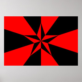 Vlag van het libertariële socialisme poster