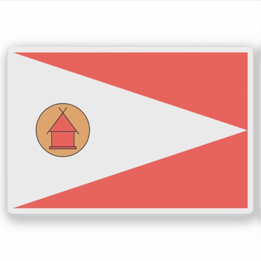 Vlag van het Merina-volk, Madagaskar Sticker (Voorkant)