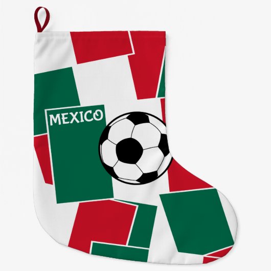Vlag van het Mexicaanse Football Grote Kerstsok (Voorkant)