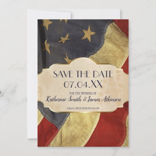 vlag van het militair huwelijk save the date (Voorkant)