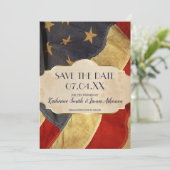 vlag van het militair huwelijk save the date (Staand voorkant)