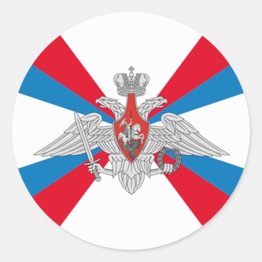Vlag van het ministerie van Defensie van Rusland Ronde Sticker (Voorkant)
