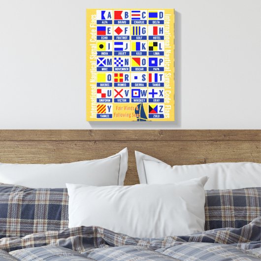 Vlag van het nautisch alfabet canvas afdruk (Insitu (Slaapkamer))