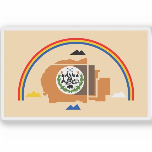 Vlag van het Navajo volk, Verenigde Staten Sticker (Voorkant)