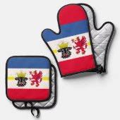 Vlag van het Notitieboek Mecklenburg-Western Pomme Ovenwant & Pannenlap Set (Voorkant / Achterkant)