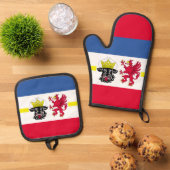 Vlag van het Notitieboek Mecklenburg-Western Pomme Ovenwant & Pannenlap Set (Top down)