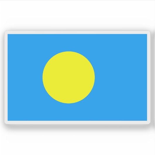 Vlag van het Palauan volk, Micronesië, Oceanië Sticker (Voorkant)