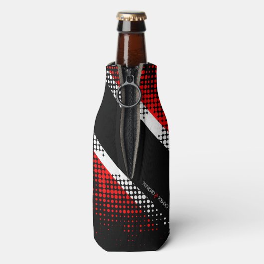 Vlag van het Patroon van de Dot van Trinidad en To Flesjeskoeler (Fles Achterkant)