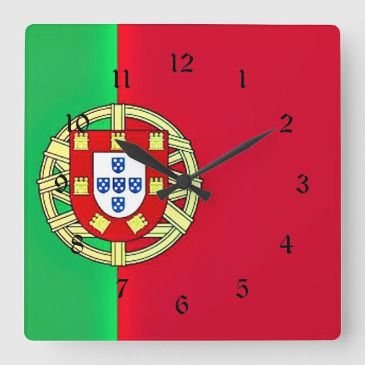 Vlag van het Portugese cologe aangepaste ontwerp Vierkante Klok (Voorkant)