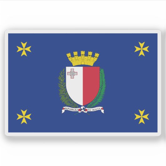 Vlag van het President Malta Sticker (Voorkant)