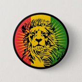 vlag van het reggae lion ronde button 5,7 cm (Voorkant)
