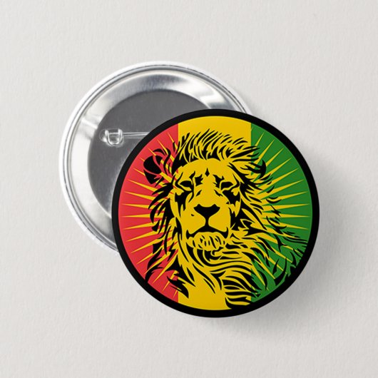 vlag van het reggae lion ronde button 5,7 cm (Voorkant /achterkant)