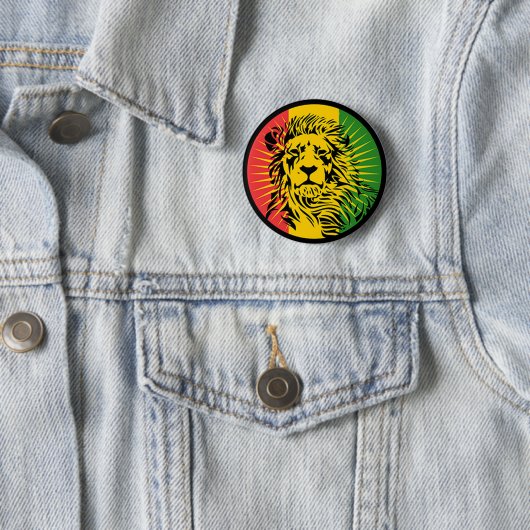 vlag van het reggae lion ronde button 5,7 cm (In situ)