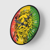 vlag van het reggae lion ronde klok (Hoek)